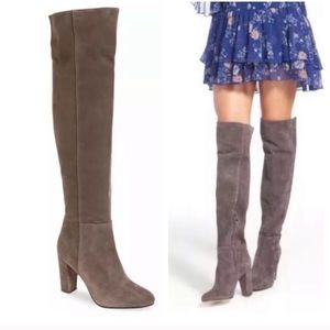 Halogen Noble Over the knee boot grey suede 7 NWOT